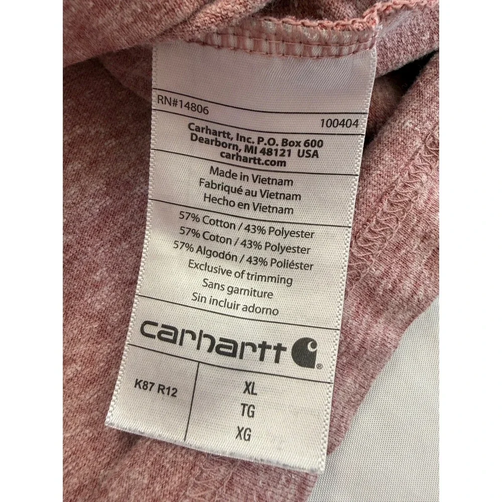Carhartt K87 Mens XL Original Fit Pocket T-Shirt Heather Clay Red Short Sleeve - Picture 5 of 8
